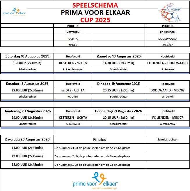 Prima voor Elkaar/Betuwe Cup bij FC Lienden